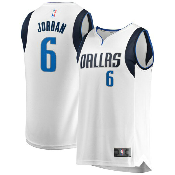Camiseta baloncesto DeAndre Jordan 6 Association Edition Blanco Dallas Mavericks Hombre