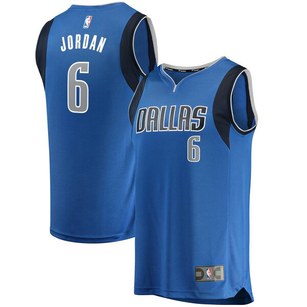 Camiseta baloncesto DeAndre Jordan 6 Icon Edition Azul Dallas Mavericks Hombre