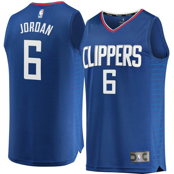 Camiseta baloncesto DeAndre Jordan 6 Icon Edition Azul Los Angeles Clippers Hombre