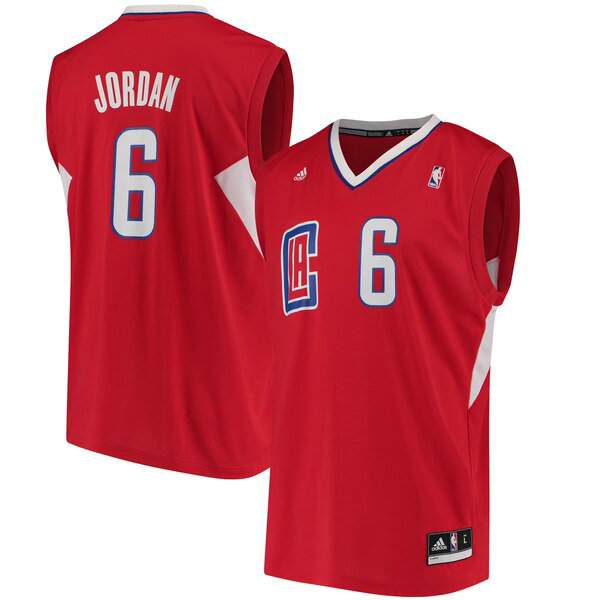 Camiseta baloncesto DeAndre Jordan 6 adidas Replica Rojo Los Angeles Clippers Hombre
