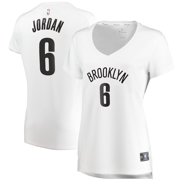Camiseta baloncesto DeAndre Jordan 6 association edition Blanco Brooklyn Nets Mujer