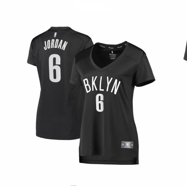 Camiseta baloncesto DeAndre Jordan 6 statement edition Negro Brooklyn Nets Mujer