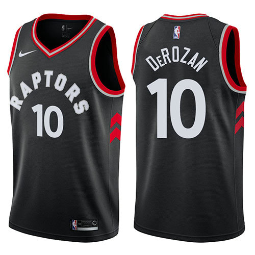 Camiseta baloncesto DeMar DeRozan 10 2017-18 Negro Toronto Raptors Hombre