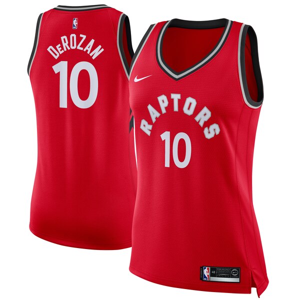 Camiseta baloncesto DeMar DeRozan 10 Nike icon edition Rojo Toronto Raptors Mujer
