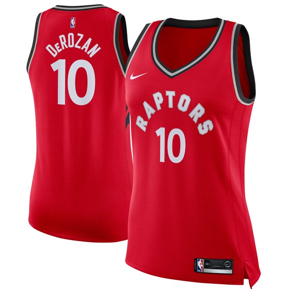 Camiseta baloncesto DeMar DeRozan 10 Nike icon edition Rojo Toronto Raptors Mujer