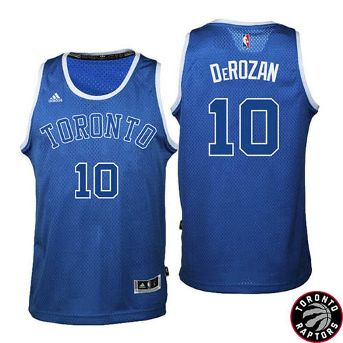 Camiseta baloncesto DeMar DeRozan 10 Retro Azul Toronto Raptors Hombre