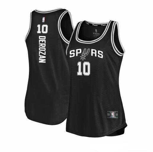 Camiseta baloncesto DeMar DeRozan 10 clasico Negro San Antonio Spurs Mujer
