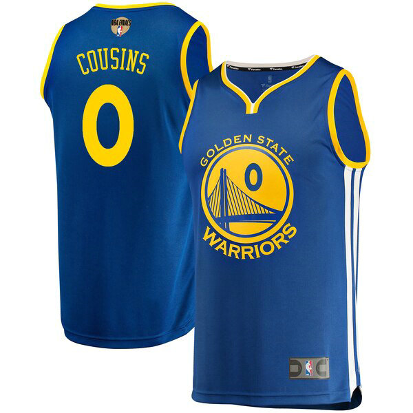Camiseta baloncesto DeMarcus Cousins 0 Fast Break Replica Azul Golden State Warriors Hombre