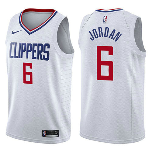 Camiseta baloncesto Deandre Jordan 6 Association 2017-18 Blanco Los Angeles Clippers Hombre
