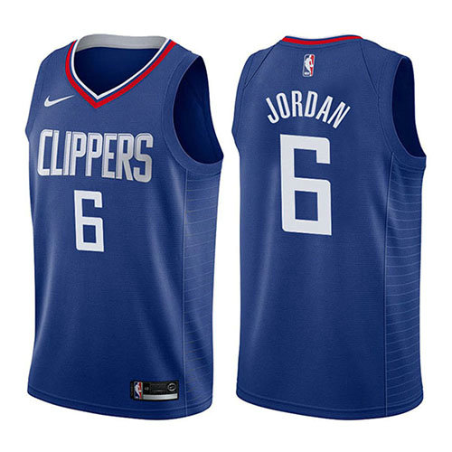 Camiseta baloncesto Deandre Jordan 6 Icon 2017-18 Azul Los Angeles Clippers Hombre
