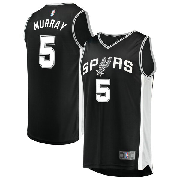 Camiseta baloncesto Dejounte Murray 5 Icon Edition Negro San Antonio Spurs Hombre