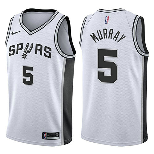 Camiseta baloncesto Dejounte Murray 5 Swingman Association 2017-18 Blanco San Antonio Spurs Hombre