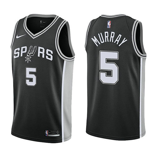Camiseta baloncesto Dejounte Murray 5 Swingman Icon 2017-18 Negro San Antonio Spurs Hombre