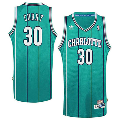 Camiseta baloncesto Dell Curry 30 Retro Verde Charlotte Hornets Hombre