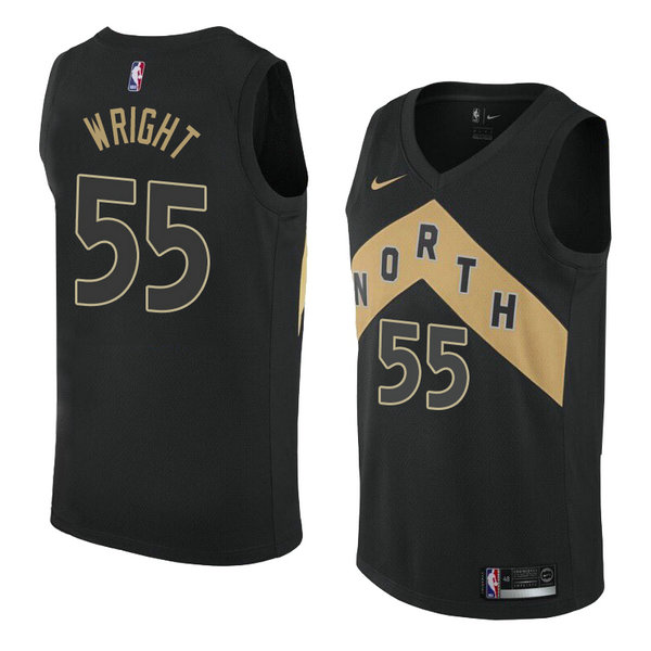Camiseta baloncesto Delon Wright 55 Ciudad 2018 Negro Toronto Raptors Hombre