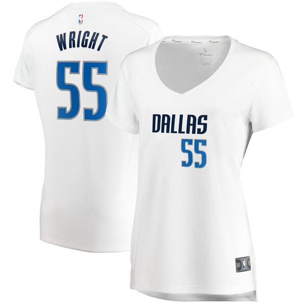 Camiseta baloncesto Delon Wright 55 association edition Blanco Dallas Mavericks Mujer