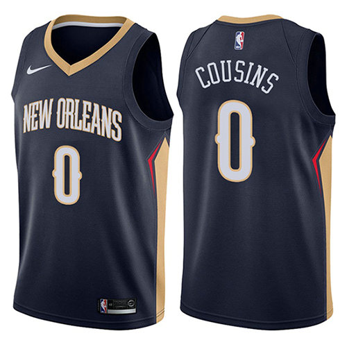Camiseta baloncesto Demarcus Cousins 0 Icon 2017-18 Azul New Orleans Pelicans Hombre
