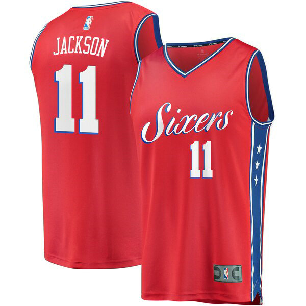 Camiseta baloncesto Demetrius Jackson 11 Statement Edition Rojo Philadelphia 76ers Hombre