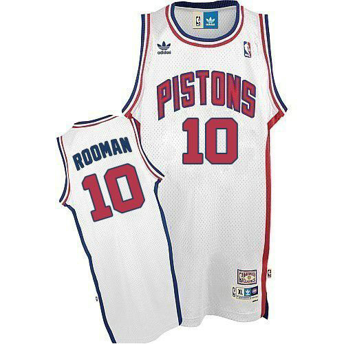 Camiseta baloncesto Dennis Rodman 10 Retro Blanco Detroit Pistons Hombre