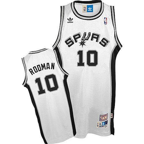 Camiseta baloncesto Dennis Rodman 10 Retro Blanco San Antonio Spurs Hombre