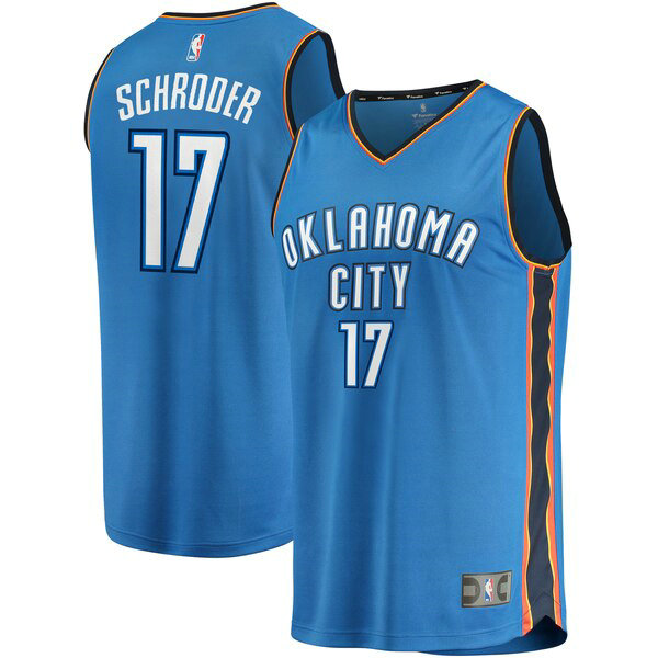 Camiseta baloncesto Dennis Schroder 17 Icon Edition Azul Oklahoma City Thunder Hombre
