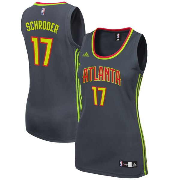 Camiseta baloncesto Dennis Schroder 17 Réplica Gris Atlanta Hawks Mujer