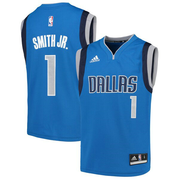 Camiseta baloncesto Dennis Smith Jr 1 adidas Azul Dallas Mavericks Nino