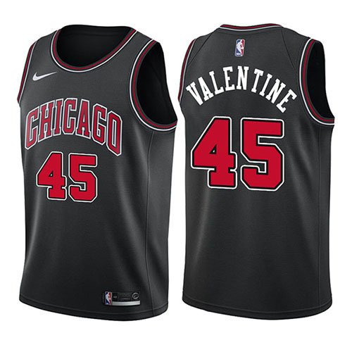 Camiseta baloncesto Denzel Valentine 45 Statement 2017-18 Negro Chicago Bulls Hombre