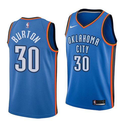 Camiseta baloncesto Deonte Burton 30 Icon 2018 Azul Oklahoma City Thunder Hombre