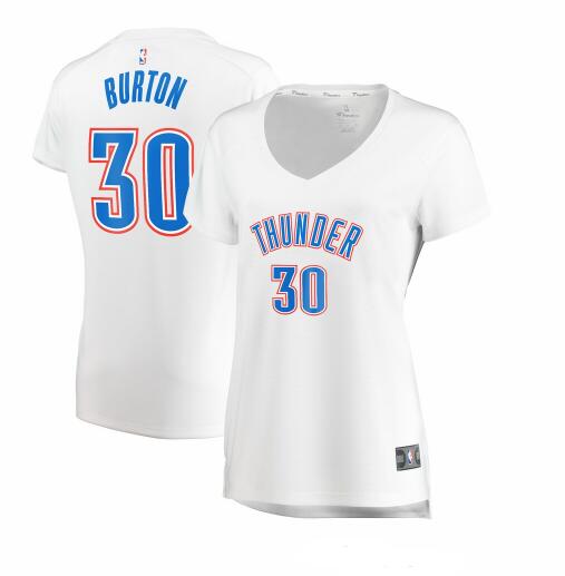 Camiseta baloncesto Deonte Burton 30 association edition Blanco Oklahoma City Thunder Mujer