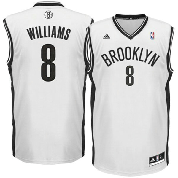Camiseta baloncesto Deron Williams 8 2019 Blanco Brooklyn Nets Hombre
