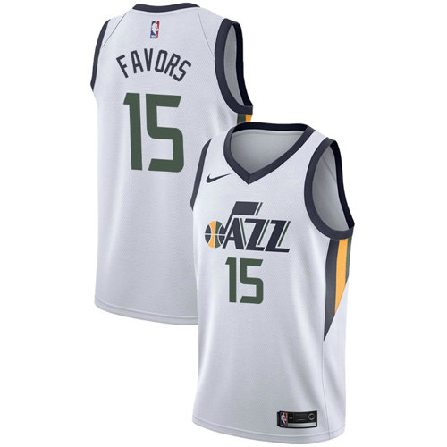 Camiseta baloncesto Derrick Favors 15 Association 2017-18 Blanco Utah Jazz Hombre