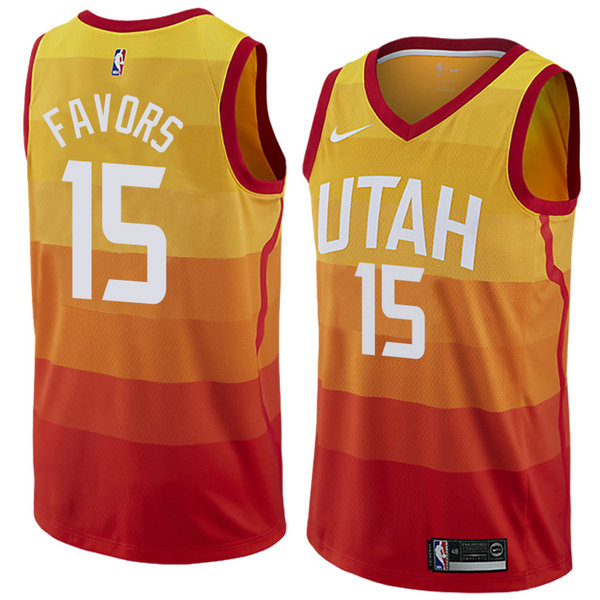 Camiseta baloncesto Derrick Favors 15 Ciudad 2018 Amarillo Utah Jazz Hombre