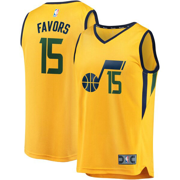 Camiseta baloncesto Derrick Favors 15 Statement Edition Amarillo Utah Jazz Hombre