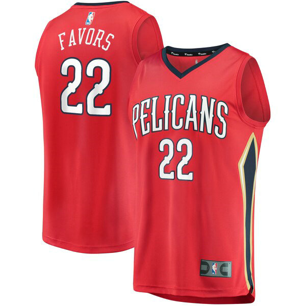 Camiseta baloncesto Derrick Favors 22 Statement Edition Rojo New Orleans Pelicans Hombre