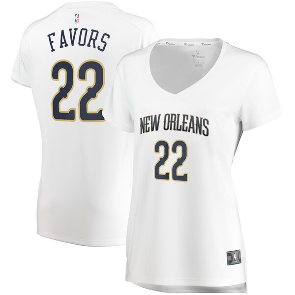 Camiseta baloncesto Derrick Favors 22 association edition Blanco New Orleans Pelicans Mujer
