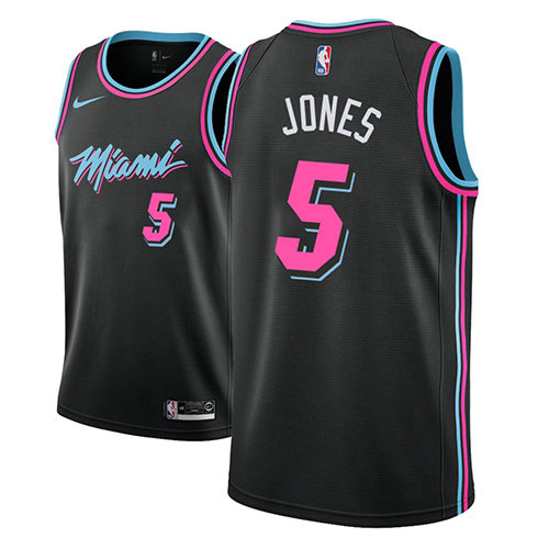 Camiseta baloncesto Derrick Jones 5 Ciudad 2018-19 Negro Miami Heat Hombre