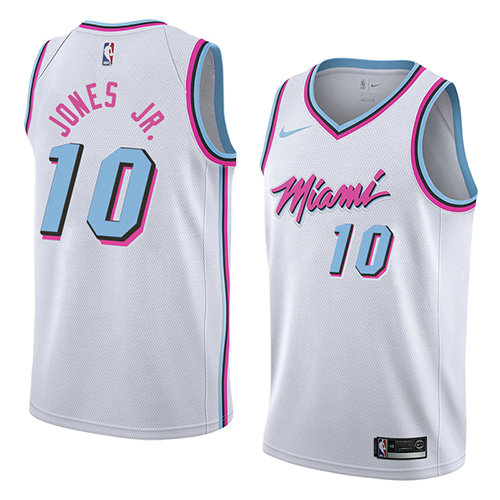 Camiseta baloncesto Derrick Jones JR. 10 Ciudad 2018 Blanco Miami Heat Hombre