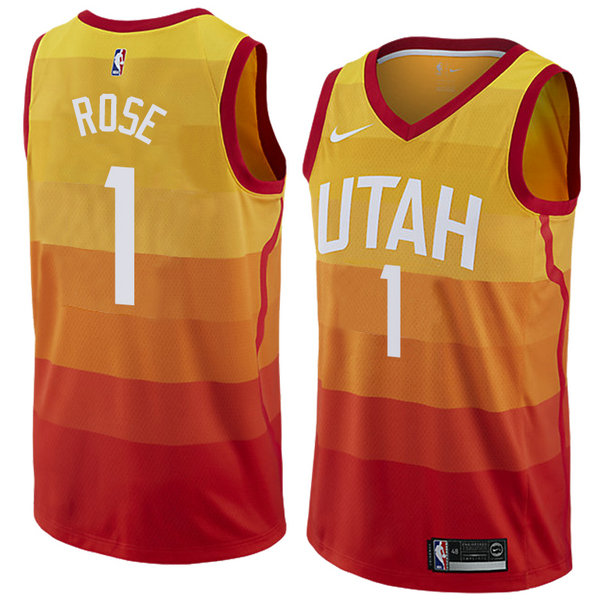 Camiseta baloncesto Derrick Rose 1 Ciudad 2018 Amarillo Utah Jazz Hombre