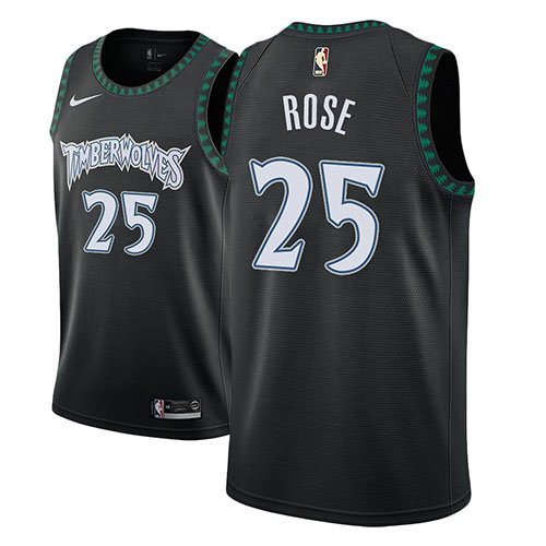 Camiseta baloncesto Derrick Rose 25 Classic 2018 Negro Minnesota Timberwolves Hombre