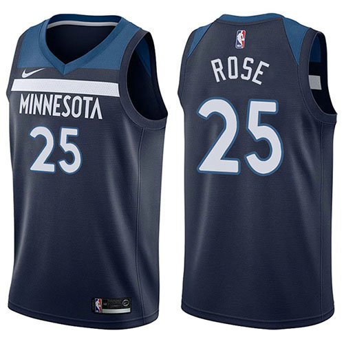 Camiseta baloncesto Derrick Rose 25 Icon 2017-18 Azul Minnesota Timberwolves Hombre