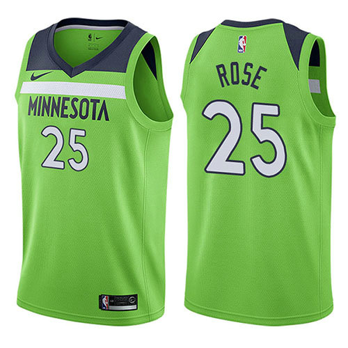 Camiseta baloncesto Derrick Rose 25 Statement 2017-18 Verde Minnesota Timberwolves Hombre