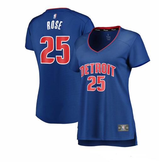 Camiseta baloncesto Derrick Rose 25 icon edition Azul Detroit Pistons Mujer