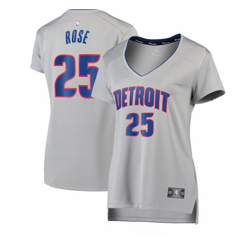 Camiseta baloncesto Derrick Rose 25 statement edition Gris Detroit Pistons Mujer