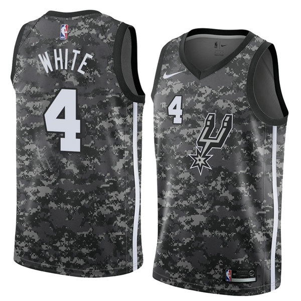 Camiseta baloncesto Derrick White 4 Ciudad 2018 Gris San Antonio Spurs Hombre