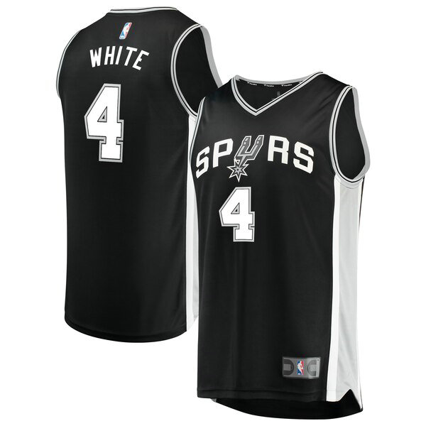 Camiseta baloncesto Derrick White 4 Icon Edition Negro San Antonio Spurs Hombre