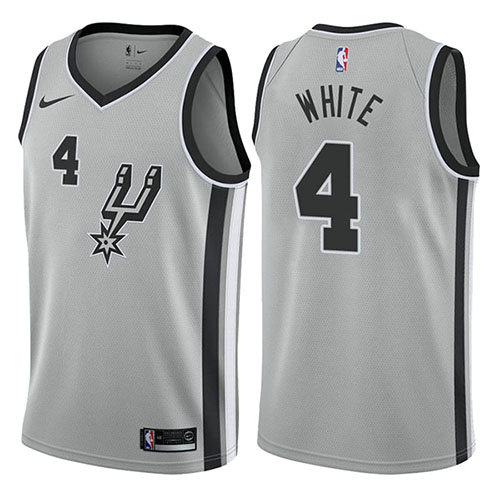Camiseta baloncesto Derrick White 4 Statement 2017-18 Gris San Antonio Spurs Hombre