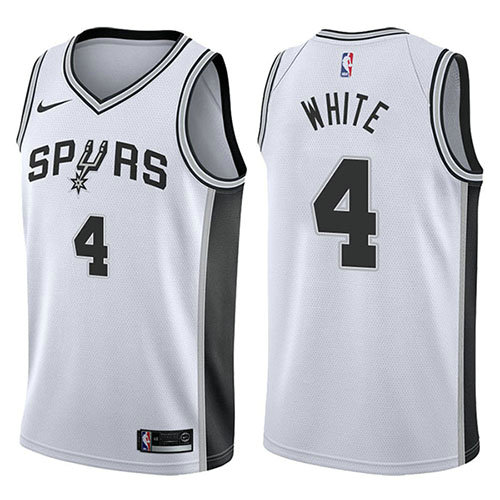 Camiseta baloncesto Derrick White 4 Swingman Association 2017-18 Blanco San Antonio Spurs Hombre