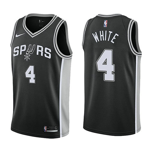 Camiseta baloncesto Derrick White 4 Swingman Icon 2017-18 Negro San Antonio Spurs Hombre