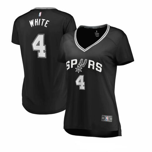Camiseta baloncesto Derrick White 4 icon edition Negro San Antonio Spurs Mujer
